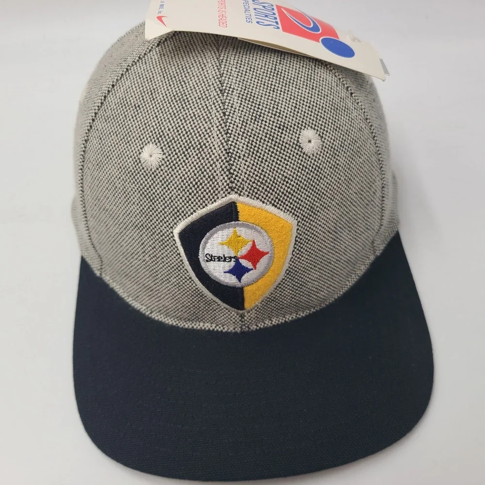 Vintage Pittsburgh Steelers Hat Strapback (Fits Small) Sports Specialties Gray